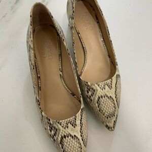 Franco Sarto Women's Snakeskin Print Block 2” Heels